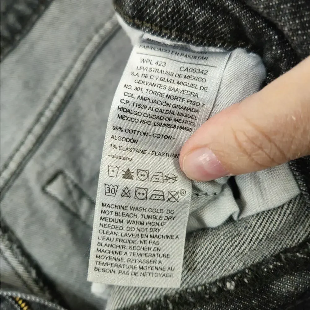 NWT Levi Strauss Signature Denim Maxi Skirt Mid Rise Stretch Charcoal Sz 10 - Picture 9 of 12